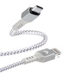 85165 - Cable Argomtech Dura Form Tipo-C a Lightning Carga Rápida 1 8m Color Blanco