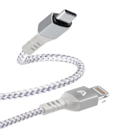85165 - Cable Argomtech Dura Form Tipo-C a Lightning Carga Rápida 1 8m Color Blanco