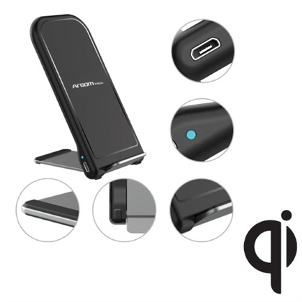 85265 - Cargador Argomtech Convertible Inalambrico 10 W Carga Rápida Bobinas Duales Micro-USB