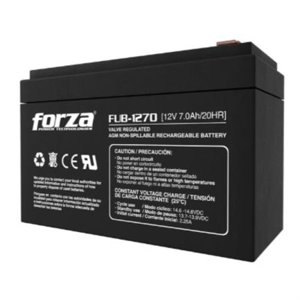 85222 - Batería Forza FUB-1270 Sellada de Plomo-Ácido Recargable 12V 7Ah AGM Sin Mantenimiento Negro