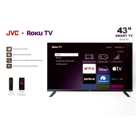 88194 - Televisor JVC 43" Smart TV Roku FHD SI43FRF Frameless