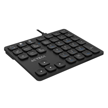 88337 - Teclado Numérico Acteck Multidispositivo Inspire Pad Pro TN480  / 2 4 MHz + 2 modos BT  Recargable / Advanced Negro