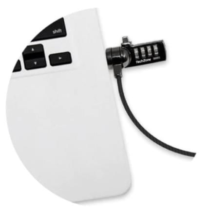 88562 - Candado de Seguridad TechZone con Combinación Tipo T Cerradura de 4 dígitos Acero Inoxidable Recubierto de Vinil