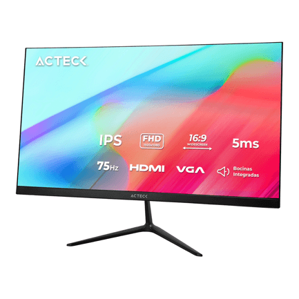 88706 - Monitor Plano Acteck 24 5 IPS Captive Vivid SP245/FHD/75Hz/Vesa 75mm/Advanced Negro
