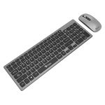 88689 - Kit Teclado y Mouse Inalámbrico Stylos Recargable 2 en 1 Gris Teclado 96% Membrana 96 Teclas Conexión USB