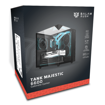 88792 - Gabinete Gamer Balam Rush Media Torre Tank Majestic 6600 Legend Negro