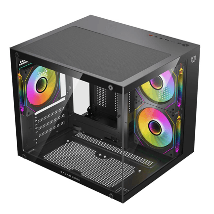 88800 - Gabinete Gamer Balam Rush Compact Mini Torre Tank Glow Plus 3700 Negro