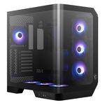 89460 - Gabinete MSI MAG PANO 120R PZ Negro Vidrio templado panoramico 4 Micro-ATX/Mini-ITX sin Fuente 1 Ventilador