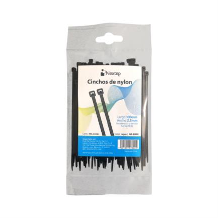 89498 - Cincho de Nylon Nextep 10cm x 2 5mm Negro