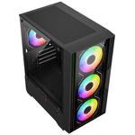 88801 - Gabinete Gamer Balam Rush Compact Mini Torre Nitrox Edge Pro Crystal 4900C Negro
