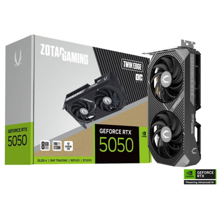 89071 - Tarjeta de Video Zotac NVIDIA GeForce RTX 5050 Twin Edge OC 8GB 128-bit GDDR6 PCI Express x8 5 0