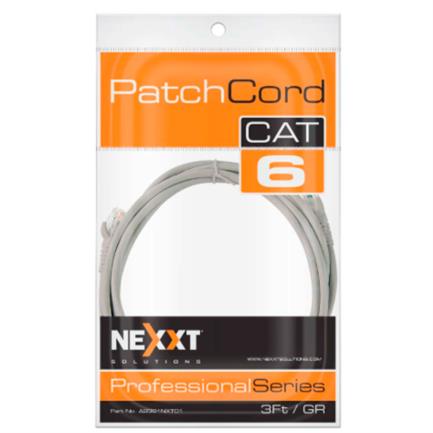85455 - Cable de Conexión Red Nexxt Solutions Cat6 0 91m UTP Multifilar con Revestimiento Tipo CM Color Gris