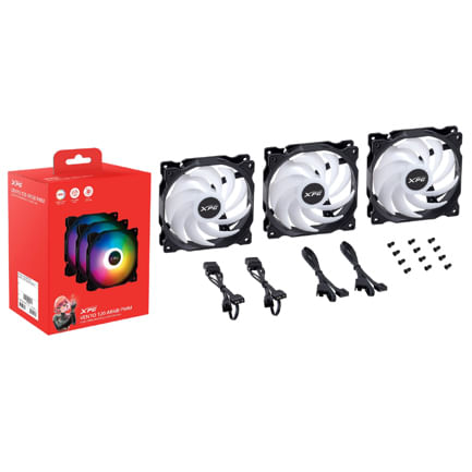89735 - Kit 3 Ventiladores Thermaltake VENTO 120 ARGB PWM 120mm Negro