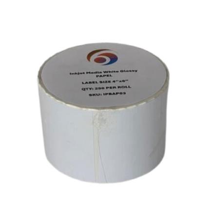 85385 - Papel Six Graphics Blanco Brillante Adhesivo Acrilico Respaldo 4x6" Core 1 250 Etiquetas por Rollo