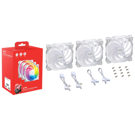 89730 - Kit 3 Ventiladores Thermaltake VENTO 120 ARGB PWM 120mm Blanco