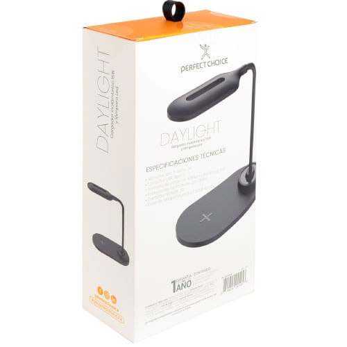 85707 - CARGADOR INALAMBRICO PERFECT CHOICE CON LAMPARA LED  DAYLIGHT