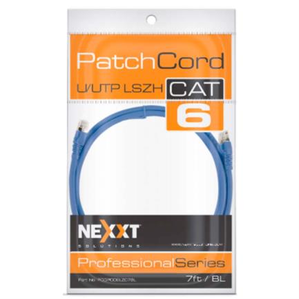 85477 - Cable de Conexion Nexxt Solutions U/UTP Cat6A 2 10 Mts LSZH (Compuesto sin Halogeno de Baja Toxicidad) Azul