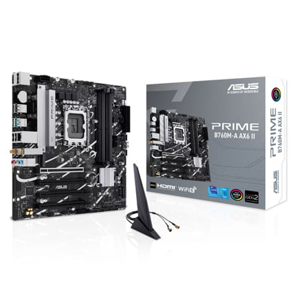 89350 - Tarjeta Madre ASUS PRIME B760M-A AX6 II S-1700 4xDDR5 HDMI DisplayPort Micro ATX
