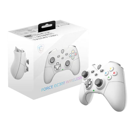 89451 - Control Gamer MSI Force Gc300 Inalámbrico USB compatible con PC PS4-PS5 Batería Recargable hasta 15 Horas Blanco