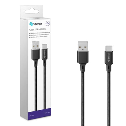 85818 - CABLE STEREN USB A USB C TIPO CORDON 1 9M