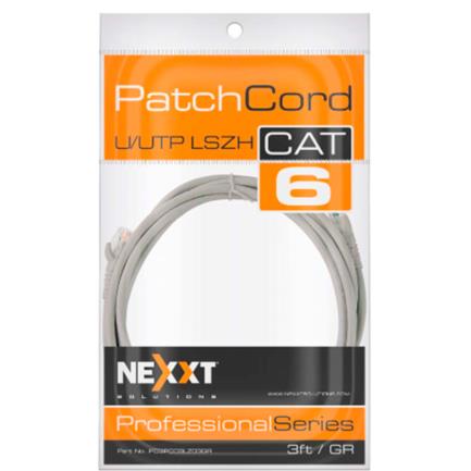85469 - Cable de Conexion Nexxt Solutions  U/UTP  Cat6 90 cm LSZH (Compuesto sin Halogeno de Baja Toxicidad) Gris