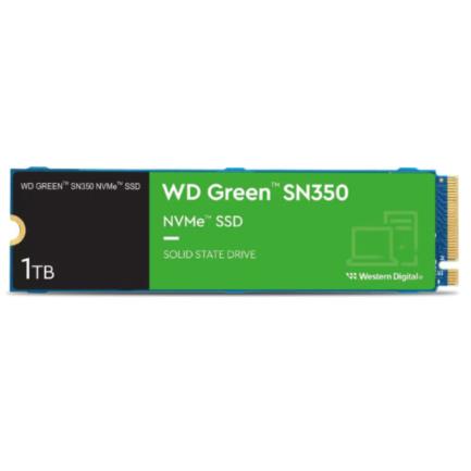89988 - SSD Interno Western Digital Green SN350 1TB M 2 2280 PCIe 3 0 NVMe Lect 2400/1850 MBs para PC y Lap