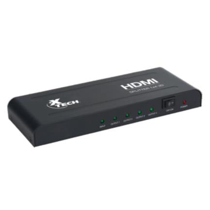 85559 - Multiplicador HDMI XTech XHA-410 de 4 Salidas Alimentación Propia Resolución 1920x1080p 1 Conector Hembra