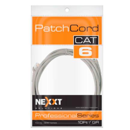 85463 - Cable de Conexión Red Nexxt Solutions Cat6 3mts UTP Multifilar con Revestimiento Tipo CM Color Gris
