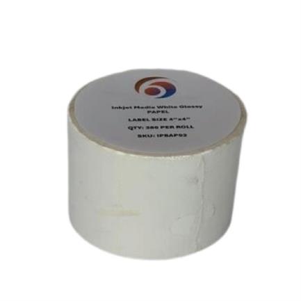 85383 - Papel Six Graphics Blanco Brillante Adhesivo Acrilico Respaldo 4x4" Core 1 380 Etiquetas por Rollo