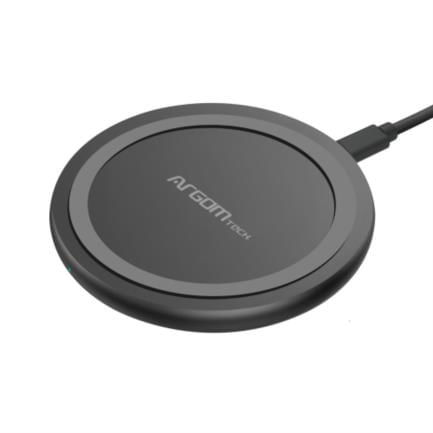 85423 - Cargador Inalámbrico Argomtech Rápido 15W Con Certificación QI /FCC Micro USB Color Negro