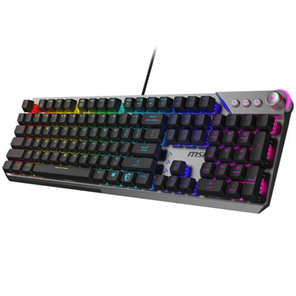 89496 - Teclado Gamer MSI STRIKE 600 SILENT LED RGB Mecánico Membrana Alámbrico USB Negro Inglés