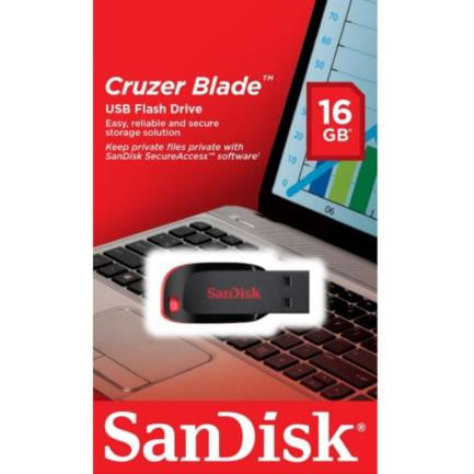 89133 - Memoria USB SanDisk Flash Cruzer Blade 16GB USB 2 0 Color Negro SDCZ50-016G-B35