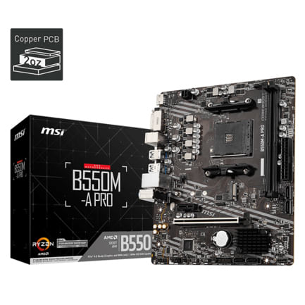 89487 - Tarjeta Madre MSI B550M-A PRO Micro-ATX Socket AM4 AMD B550 64GB DDR4 HDMI para AMD