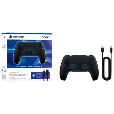 89909 - Control inalámbrico PlayStation DualSense Midnight Black + cable USB para PC