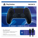 89908 - Control inalámbrico PlayStation DualSense Midnight Black + cable USB para PC