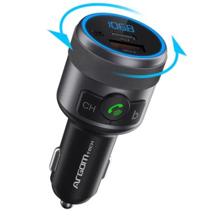 85552 - Kit Manos Libres Argomtech para Auto Spectro T1 Bluetooth Pantalla LED Dos Puertos de Carga Rápida 42 W USB Color Negro