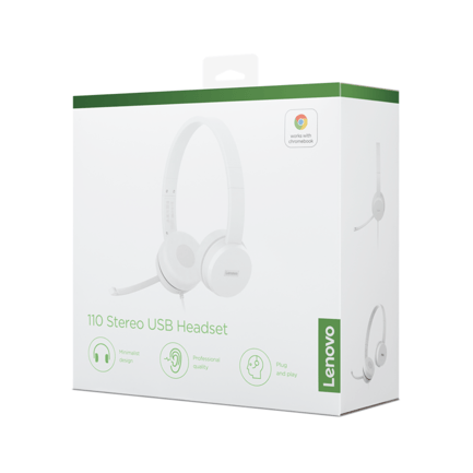 90059 - Diadema Alámbrica Lenovo 110 USB Color Nube Gris