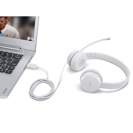 90062 - Diadema Alámbrica Lenovo 110 USB Color Nube Gris