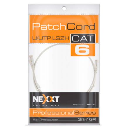 85483 - Cable de Conexion Nexxt Solutions U/UTP Cat6A 2 10 Mts LSZH (Compuesto sin Halogeno de Baja Toxicidad) Gris
