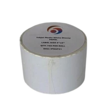 85379 - Papel Six Graphics Blanco Brillante Adhesivo Acrilico Respaldo 4x2" Core 1 740 Etiquetas por Rollo