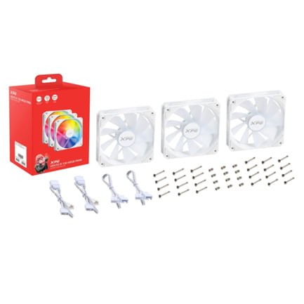 89738 - Kit 3 Ventiladores Thermaltake VENTOR 120 ARGB PWM Aspas Invertidas Blanco