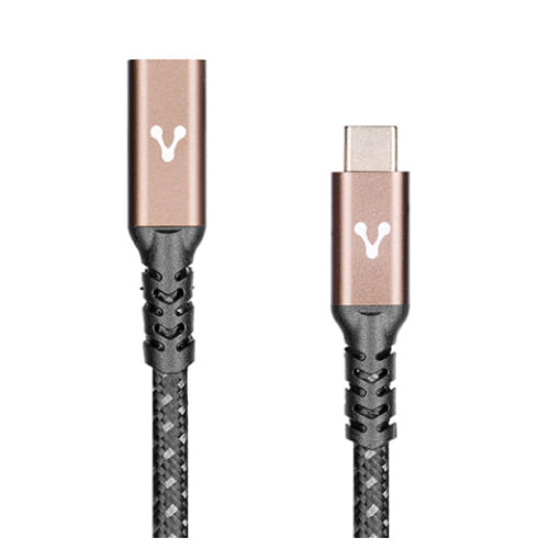 85782 - Cable Extension Vorago CAB-127 Tipo C Hembra-Tipo C Macho 1 Metro 100W Negro