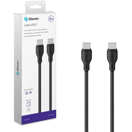 85813 - CABLE STEREN USB C A USB C 3M