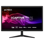 89645 - Monitor Acteck Plano 18 5" TN Captive Brite CB185 /HD/60Hz/5ms/Low-blue light/1xVGA+1xHDMI 1 4/VESA75mm/Essential Negro