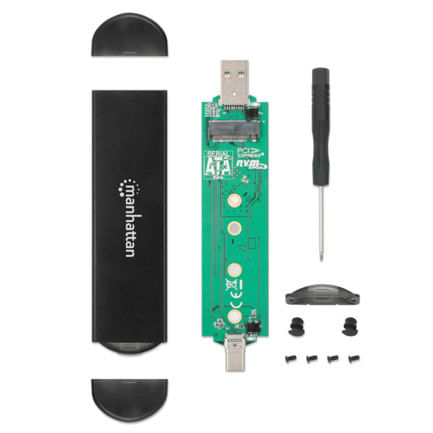 86518 - Gabinete SDD Manhattan USB-A / USB-C M 2 NVMe/SATA