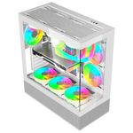 85911 - Gabinete Gamer Balam Rush Media Torre Tank Super 9200 TB Max MB ATX USB C 3 1/xUSB 3 0/USB 2 0 ARGB Blanco