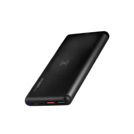 85428 - Power Bank Argomtech S12W Delgado de Aluminio con Cargador Rapido 18W 12000 mAh Wireless Color Negro