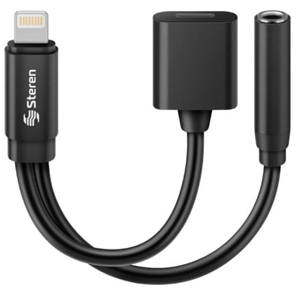 85814 - CABLE ADAPTADOR STEREN LIGHTNING A 35MM Y CARG