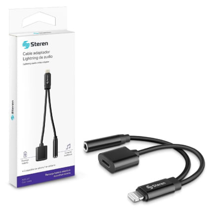 85815 - CABLE ADAPTADOR STEREN LIGHTNING A 35MM Y CARG
