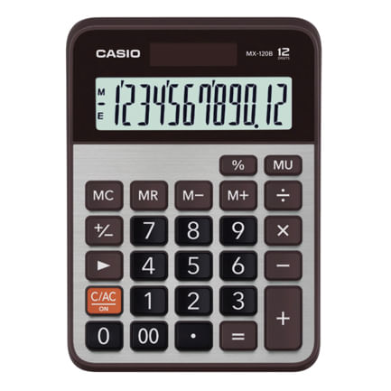 86345 - Calculadora de Escritorio Casio MX-120B 12 digitos pantalla extra grande doble alimentacion de bateria